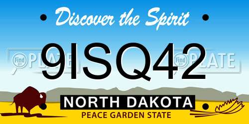 9ISQ42 North Dakota License Plate