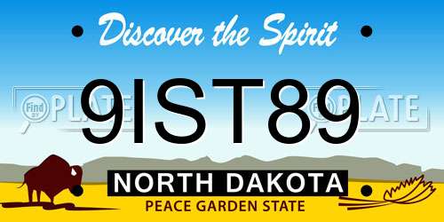 9IST89 North Dakota License Plate