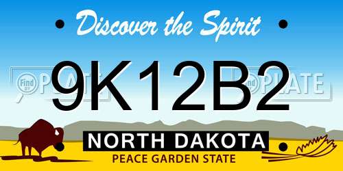 9K12B2 North Dakota License Plate