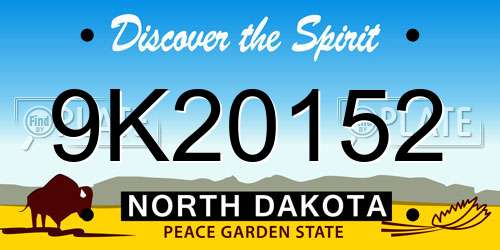 9K20152 North Dakota License Plate
