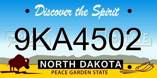 9KA4502 North Dakota License Plate