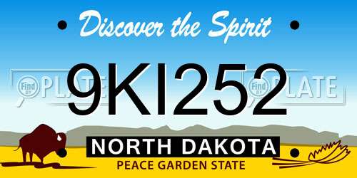 9KI252 North Dakota License Plate
