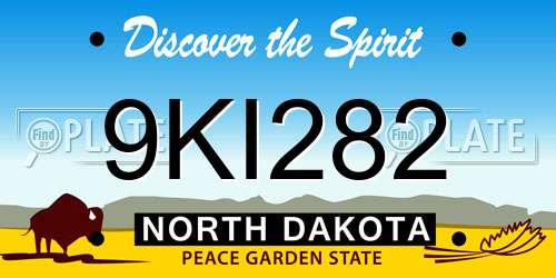 9KI282 North Dakota License Plate
