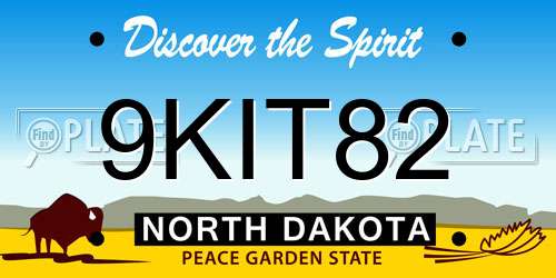 9KIT82 North Dakota License Plate