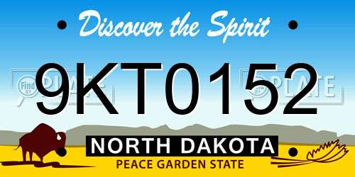 9KT0152 North Dakota License Plate