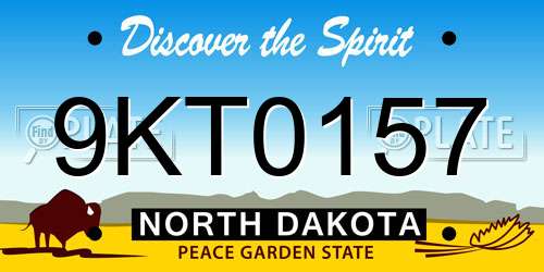 9KT0157 North Dakota License Plate
