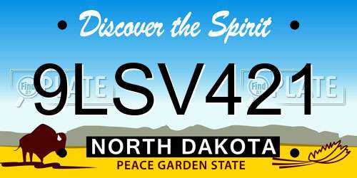9LSV421 North Dakota License Plate