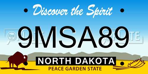 9MSA89 North Dakota License Plate