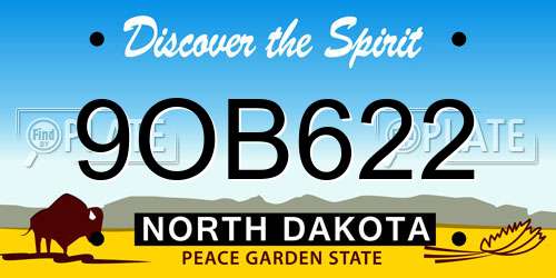9OB622 North Dakota License Plate