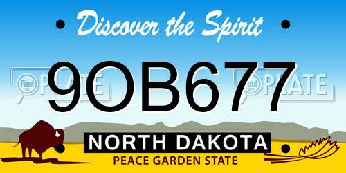 9OB677 North Dakota License Plate