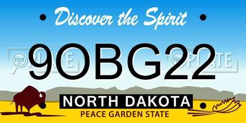 9OBG22 North Dakota License Plate