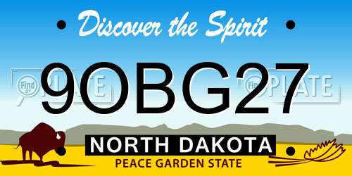 9OBG27 North Dakota License Plate