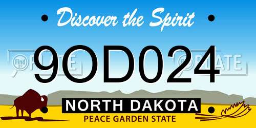 9OD024 North Dakota License Plate