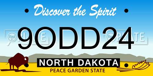 9ODD24 North Dakota License Plate