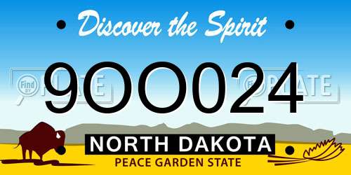 9OO024 North Dakota License Plate