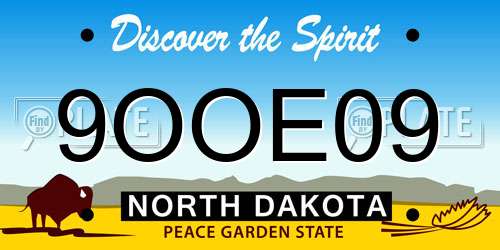 9OOE09 North Dakota License Plate