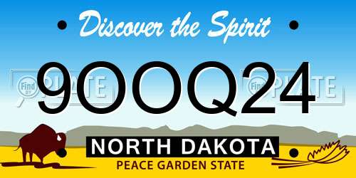 9OOQ24 North Dakota License Plate