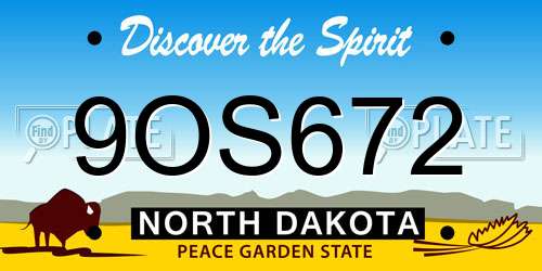 9OS672 North Dakota License Plate