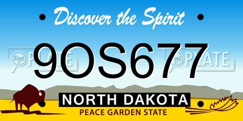 9OS677 North Dakota License Plate