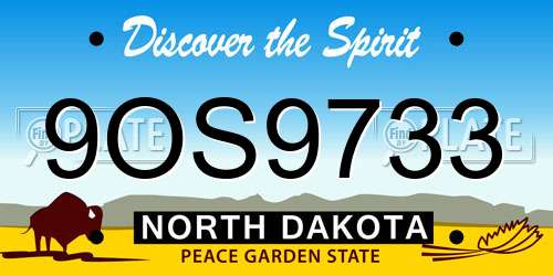9OS9733 North Dakota License Plate
