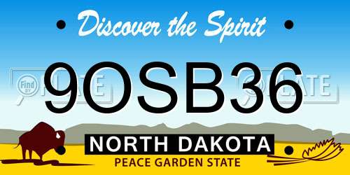 9OSB36 North Dakota License Plate
