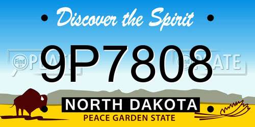 9P7808 North Dakota License Plate