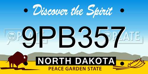 9PB357 North Dakota License Plate