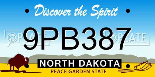 9PB387 North Dakota License Plate