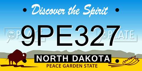 9PE327 North Dakota License Plate