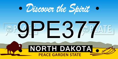 9PE377 North Dakota License Plate