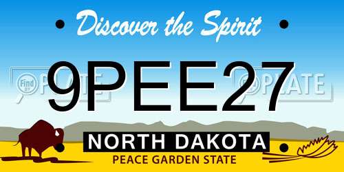 9PEE27 North Dakota License Plate