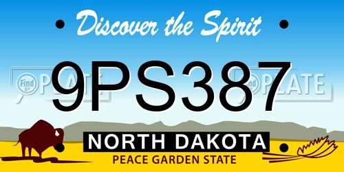 9PS387 North Dakota License Plate