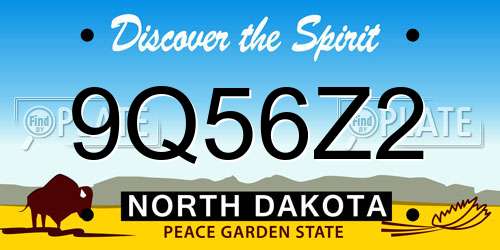 9Q56Z2 North Dakota License Plate