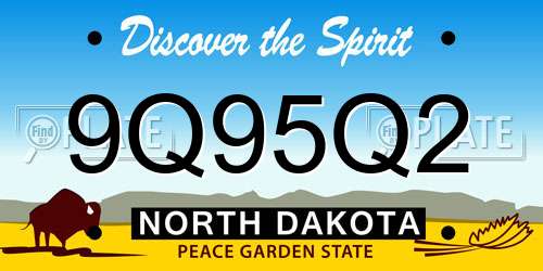 9Q95Q2 North Dakota License Plate