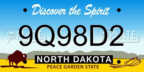 9Q98D2 North Dakota License Plate
