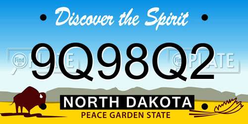 9Q98Q2 North Dakota License Plate
