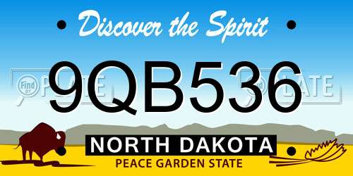 9QB536 North Dakota License Plate
