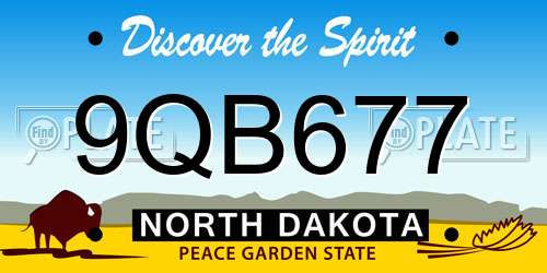 9QB677 North Dakota License Plate