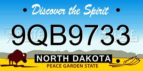 9QB9733 North Dakota License Plate