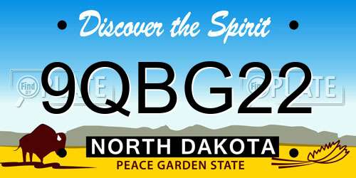 9QBG22 North Dakota License Plate