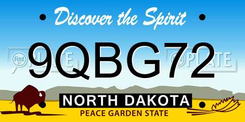 9QBG72 North Dakota License Plate