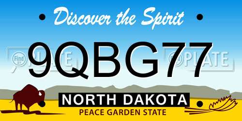 9QBG77 North Dakota License Plate