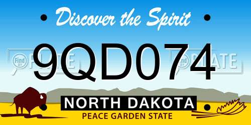 9QD074 North Dakota License Plate