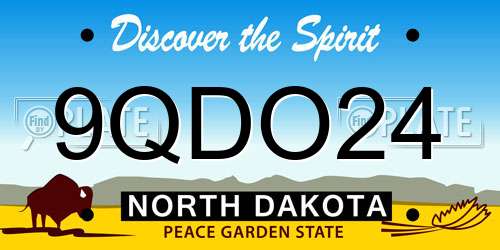 9QDO24 North Dakota License Plate