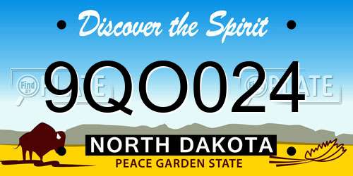 9QO024 North Dakota License Plate