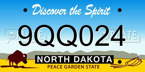 9QQ024 North Dakota License Plate