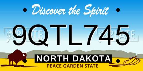 9QTL745 North Dakota License Plate