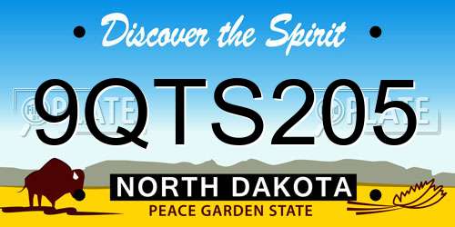 9QTS205 North Dakota License Plate