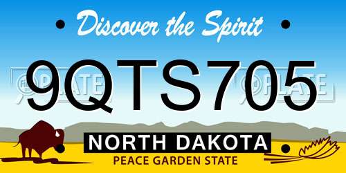 9QTS705 North Dakota License Plate