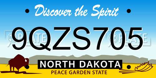 9QZS705 North Dakota License Plate